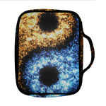 Fire And Ice Sparkle Yin Yang Print Front Pocket Bible Bag