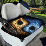 Fire And Ice Sparkle Yin Yang Print Golf Cart Seat Cover