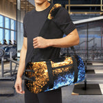 Fire And Ice Sparkle Yin Yang Print Gym Bag