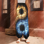 Fire And Ice Sparkle Yin Yang Print Harem Pants
