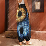 Fire And Ice Sparkle Yin Yang Print Harem Pants