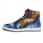 Fire And Ice Sparkle Yin Yang Print High Top Leather Sneakers