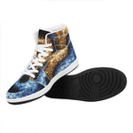 Fire And Ice Sparkle Yin Yang Print High Top Leather Sneakers