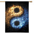 Fire And Ice Sparkle Yin Yang Print House Flag