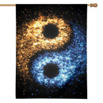 Fire And Ice Sparkle Yin Yang Print House Flag