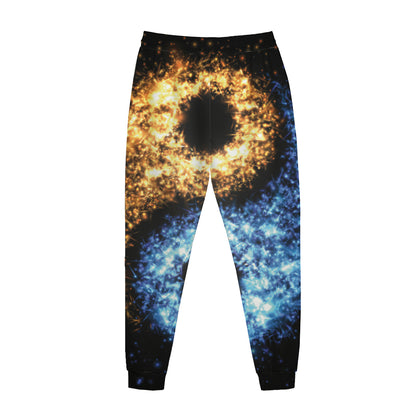 Fire And Ice Sparkle Yin Yang Print Jogger Pants