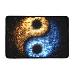 Fire And Ice Sparkle Yin Yang Print Kitchen Mat