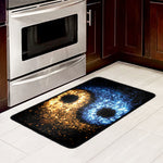 Fire And Ice Sparkle Yin Yang Print Kitchen Mat