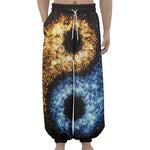 Fire And Ice Sparkle Yin Yang Print Lantern Pants