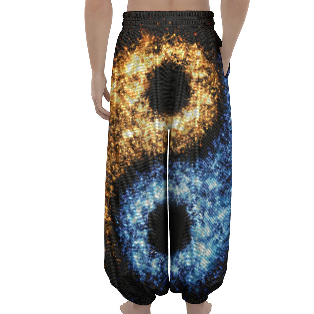Fire And Ice Sparkle Yin Yang Print Lantern Pants