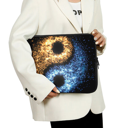 Fire And Ice Sparkle Yin Yang Print Laptop Sleeve