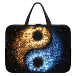 Fire And Ice Sparkle Yin Yang Print Laptop Sleeve With Handle