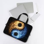 Fire And Ice Sparkle Yin Yang Print Laptop Sleeve With Handle