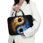 Fire And Ice Sparkle Yin Yang Print Laptop Sleeve With Handle