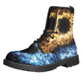 Fire And Ice Sparkle Yin Yang Print Lace-Up Boots