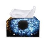 Fire And Ice Sparkle Yin Yang Print Leather Tissue Box Cover