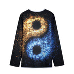 Fire And Ice Sparkle Yin Yang Print Long Sleeve Short Coat