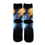 Fire And Ice Sparkle Yin Yang Print Long Socks