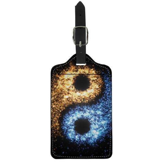 Fire And Ice Sparkle Yin Yang Print Luggage Tag