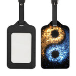 Fire And Ice Sparkle Yin Yang Print Luggage Tag