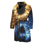 Fire And Ice Sparkle Yin Yang Print Men's Bathrobe