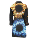 Fire And Ice Sparkle Yin Yang Print Men's Bathrobe