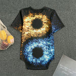 Fire And Ice Sparkle Yin Yang Print Men's Bodysuit