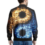 Fire And Ice Sparkle Yin Yang Print Men's Bomber Jacket