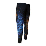 Fire And Ice Sparkle Yin Yang Print Men's Compression Pants