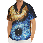 Fire And Ice Sparkle Yin Yang Print Men's Deep V-Neck Shirt