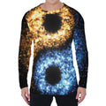 Fire And Ice Sparkle Yin Yang Print Men's Long Sleeve T-Shirt