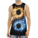 Fire And Ice Sparkle Yin Yang Print Men's Muscle Tank Top