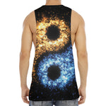 Fire And Ice Sparkle Yin Yang Print Men's Muscle Tank Top