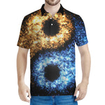 Fire And Ice Sparkle Yin Yang Print Men's Polo Shirt