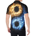 Fire And Ice Sparkle Yin Yang Print Men's Shirt