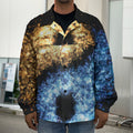 Fire And Ice Sparkle Yin Yang Print Men's Shirt Jacket