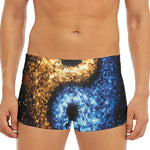 Fire And Ice Sparkle Yin Yang Print Men's Short Boxer Briefs