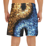 Fire And Ice Sparkle Yin Yang Print Men's Split Running Shorts