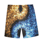 Fire And Ice Sparkle Yin Yang Print Men's Sports Shorts