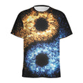 Fire And Ice Sparkle Yin Yang Print Men's Athletic T-Shirt