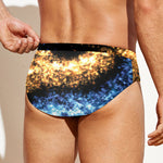 Fire And Ice Sparkle Yin Yang Print Men's Swim Briefs