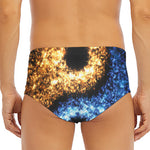 Fire And Ice Sparkle Yin Yang Print Men's Triangle Swim Briefs