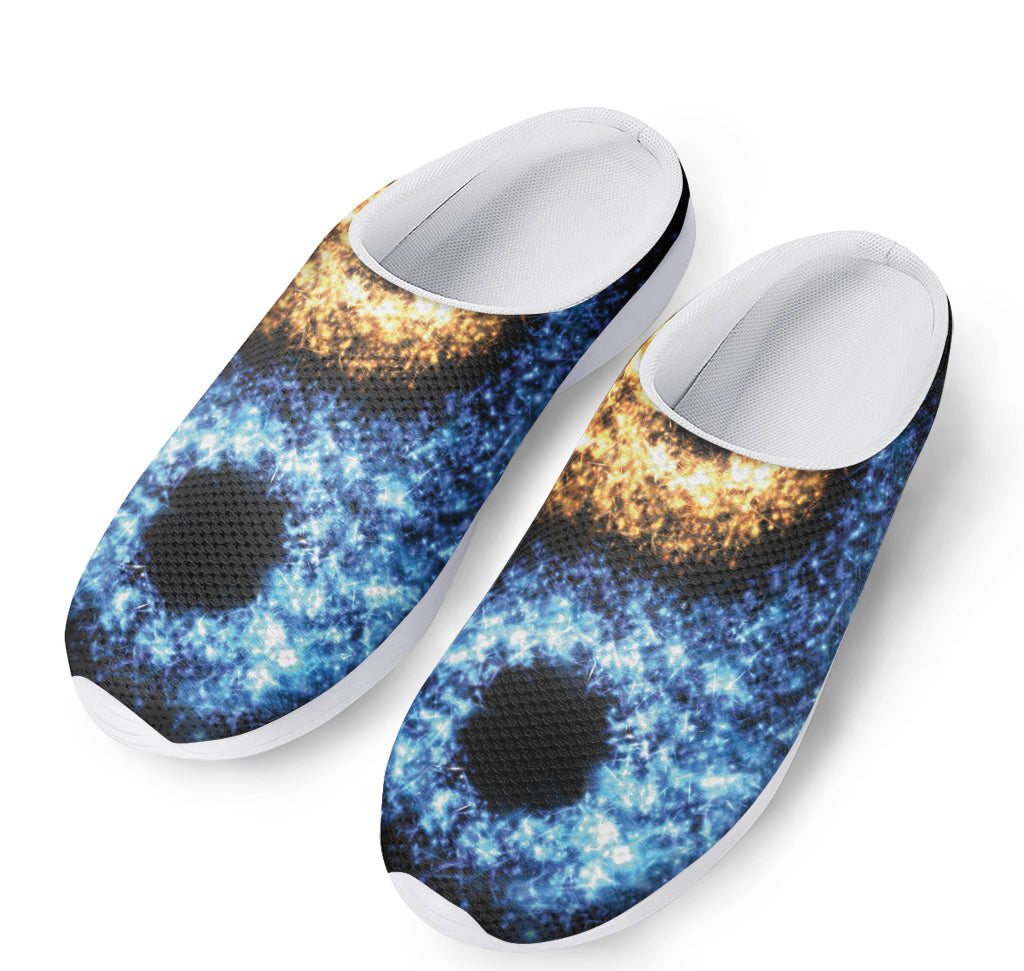 Fire And Ice Sparkle Yin Yang Print Mesh Casual Shoes