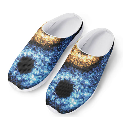 Fire And Ice Sparkle Yin Yang Print Mesh Casual Shoes