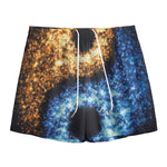 Fire And Ice Sparkle Yin Yang Print Mesh Shorts