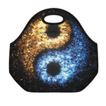 Fire And Ice Sparkle Yin Yang Print Neoprene Lunch Bag