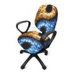 Fire And Ice Sparkle Yin Yang Print Office Chair Cover