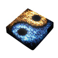 Fire And Ice Sparkle Yin Yang Print Outdoor Seat Cushion Cover