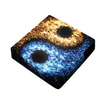 Fire And Ice Sparkle Yin Yang Print Outdoor Seat Cushion Cover
