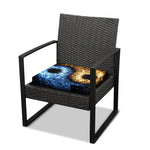 Fire And Ice Sparkle Yin Yang Print Outdoor Seat Cushion Cover